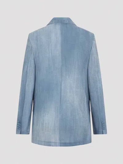 Ermanno Scervino Tailored Polyester Blazer Jacket Notch Lapel In Blue