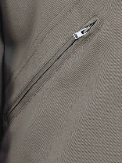 Maison Margiela Wool Jacket Zip Pockets Ribbed Hem Collar In Gray