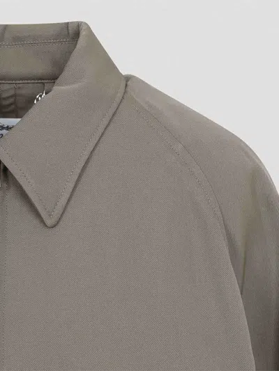 Maison Margiela Wool Jacket Zip Pockets Ribbed Hem Collar In Gray