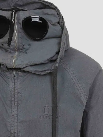 C.p. Company C.p.company Wax Explorer Jacket With Goggle Details In Green