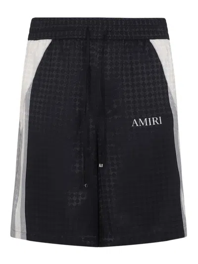 Amiri Quad Panel Side Stripe Tailored Shorts In Black