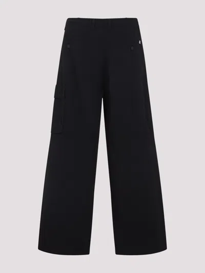 C.p. Company C.p.company Navy Blue Micro-reps Boxy Cotton Cargo Pants In Blue