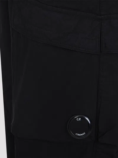 C.p. Company C.p.company Navy Blue Micro-reps Boxy Cotton Cargo Pants In Blue