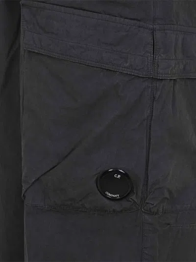 C.p. Company C.p.company Grey Micro-reps Boxy Cotton Cargo Pants In Black
