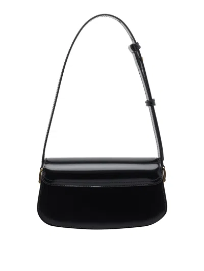 Ami Alexandre Mattiussi Paris Paris Black Shoulder Bag With Adc Plaque On The Front And Adjustable Shoulder Strap In Leather