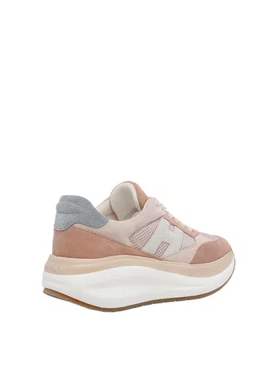 Hogan Neutrals Calfskin Suede Panel Sneakers In Multi