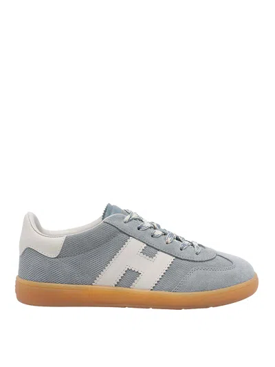 Hogan Neutrals Cool Side Stitched Logo Suede Sneakers In Multi