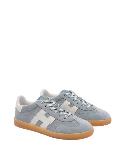 Hogan Neutrals Cool Side Stitched Logo Suede Sneakers In Multi
