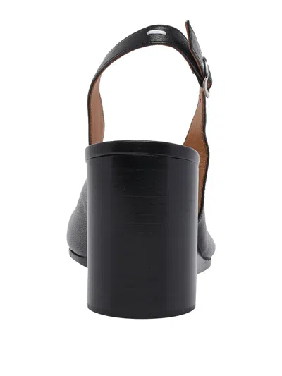 Maison Margiela Womens Black Tabi Leather Slingback Wedges Eur 36 / 3 Uk