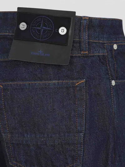 Stone Island Regular-straight-fit Five-pocket Jeans With Rinsed Finish In Blue