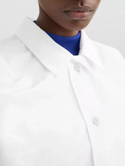Jil Sander Cropped Blouson Jacket In White