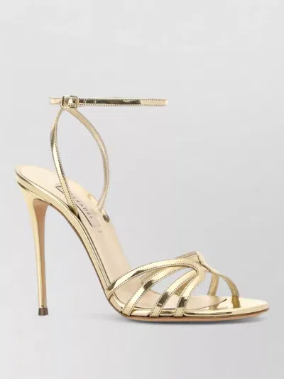 Casadei Leather Interstellar Sandals Open Toe Metallic In Gold
