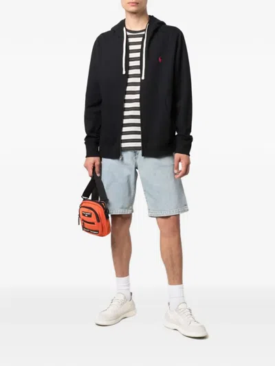 Polo Ralph Lauren Zip Sweatshirt With Front Pockets And Hood In Blue