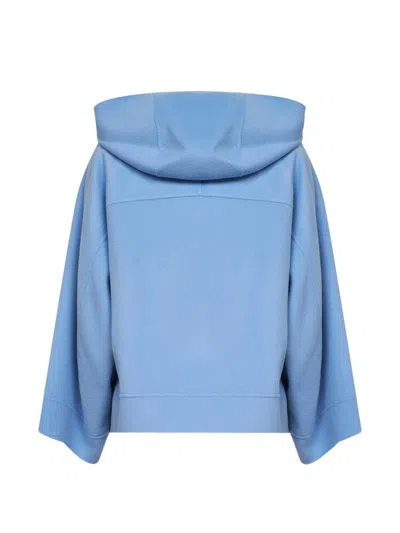 Weekend Max Mara Omens Light Blue Unlined Brushed Wool-blend Jacket In Blue