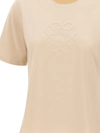 Elena Miro' Monogram-embossed T-shirt In Neutral