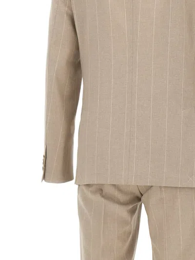 Corneliani Pinstripe Double-breasted Suit In Neutral