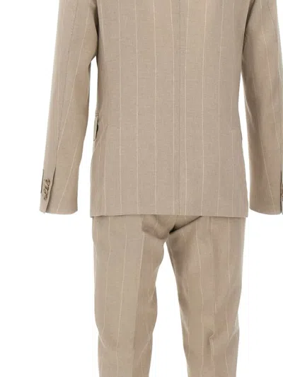 Corneliani Pinstripe Double-breasted Suit In Neutral