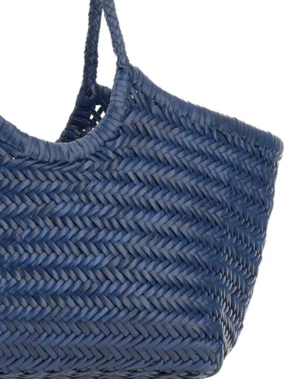 Dragon Diffusion Woven Top Handle Shoulder Bag In Blue