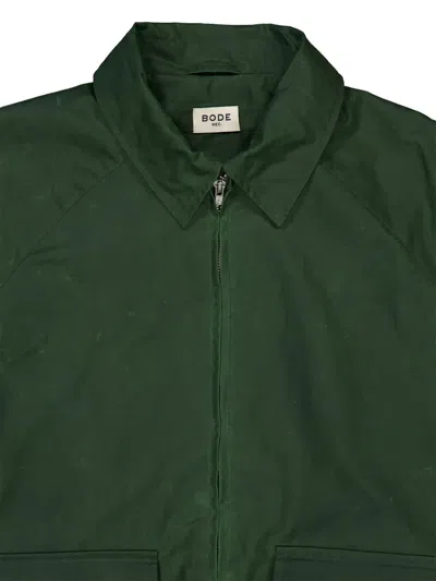Bode Coach Waxed Jacket In Green