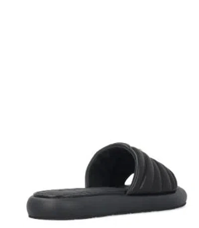 Pinko Fiona Black Slides With Chunky Design And Love Birds Logo Plaque In Leather Woman