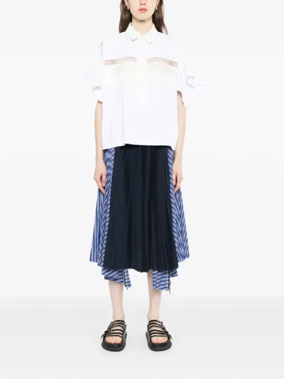 Sacai Cotton Jersey Pullover In White