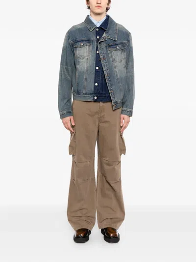 Andersson Bell Asymmetric-layered Denim Jacket In Blue