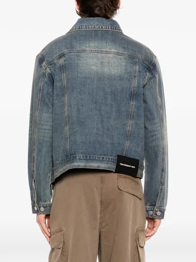 Andersson Bell Asymmetric-layered Denim Jacket In Blue