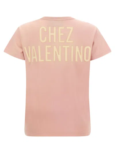 Valentino Garavani Printed Cotton T-shirt Clothing In Pink
