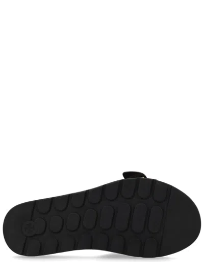 Tory Burch Patent Synthetic Leather Buckle Slide In Black