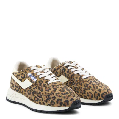 Autry Reelwind Low Sneakers In Leopard Suede And Rutaa Leather Shoes In Multi