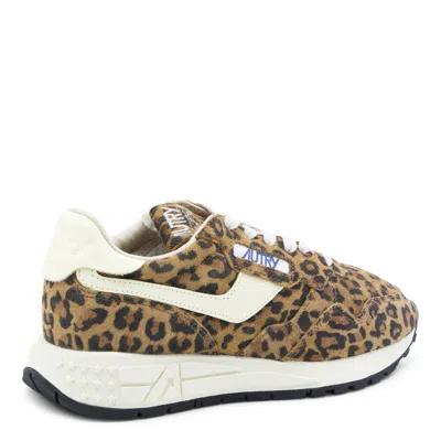 Autry Reelwind Low Sneakers In Leopard Suede And Rutaa Leather Shoes In Multi