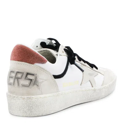 Golden Goose Ball Star Leather Upper Suede Toe And Spur Laminated Star Waxed Suede Heel Sneakers White