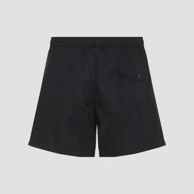 Moncler Logo Patch Detail Elastic Waist Swim Shorts In Black