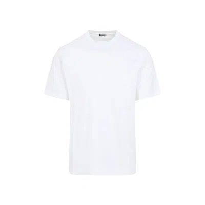 Zegna Slim-fit Logo-embroidered Cotton-jersey T-shirt In White