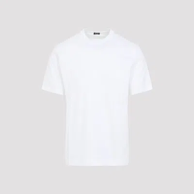 Zegna Slim-fit Logo-embroidered Cotton-jersey T-shirt In White
