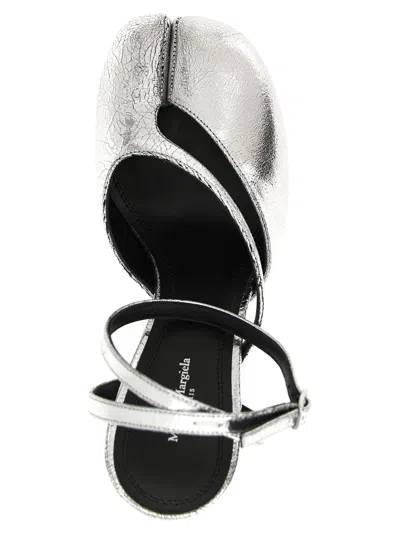 Maison Margiela Tabi Broken Mirror Leather Split-toe Pumps In Metallic