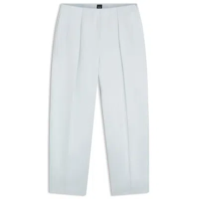 Hugo Boss Relaxed-fit Trousers In Soft Sateen In Burgundy