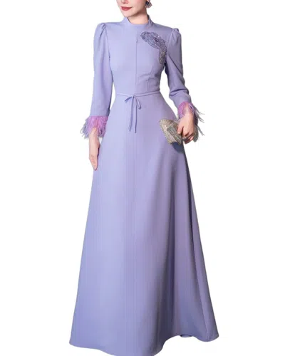 Burryco Purple Solid Maxi Dress In Purple