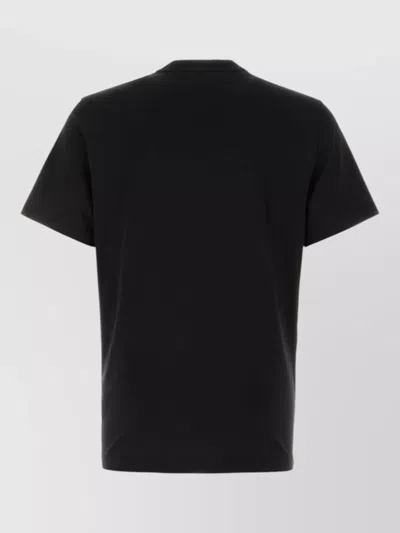 Moncler Black Solid Crew Neck T-shirt In Black