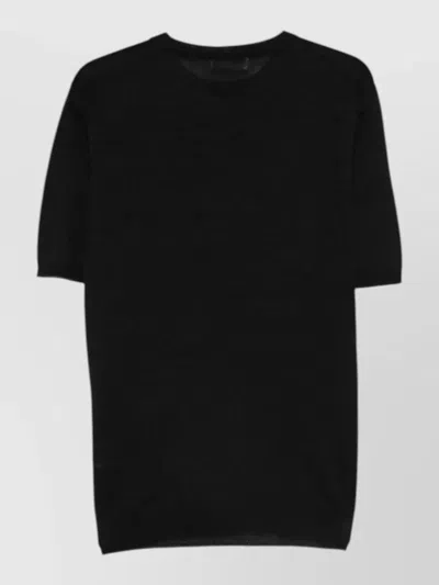 Lardini Crew Neck Knit T Shirt Short Sleeves In Black