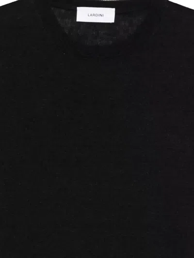 Lardini Crew Neck Knit T Shirt Short Sleeves In Black