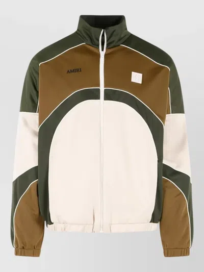 Amiri Track Polyester Cotton Jacket High Collar In Multi