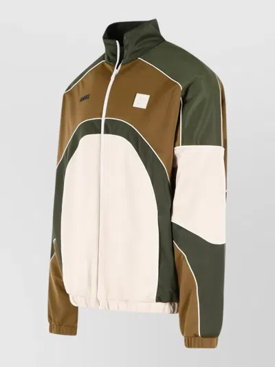 Amiri Track Polyester Cotton Jacket High Collar In Multi
