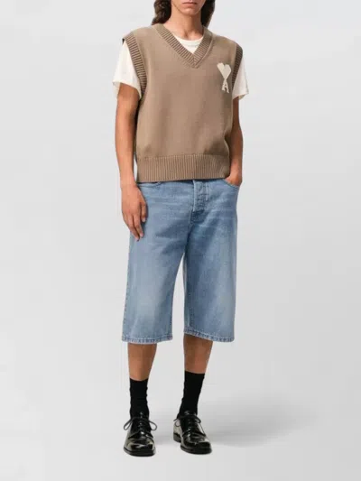 Ami Alexandre Mattiussi Large Fit Bermuda Shorts 14 Bleu Used In Blue