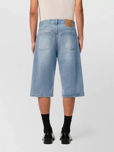 Ami Alexandre Mattiussi Large Fit Bermuda Shorts 14 Bleu Used In Blue