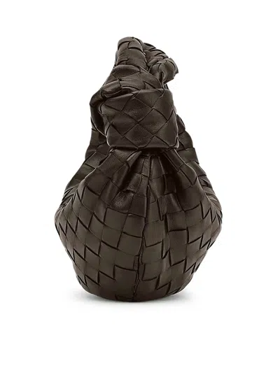 Bottega Veneta Women Mini Jodie Leather Handbag With Intrecciato Motif In Brown