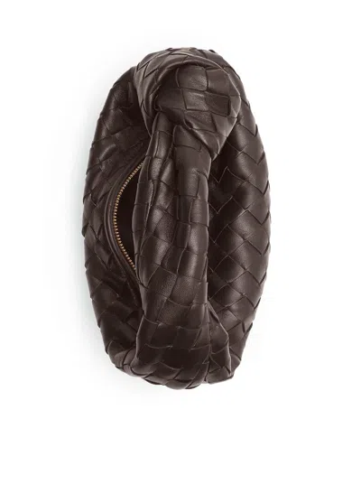 Bottega Veneta Women Mini Jodie Leather Handbag With Intrecciato Motif In Brown