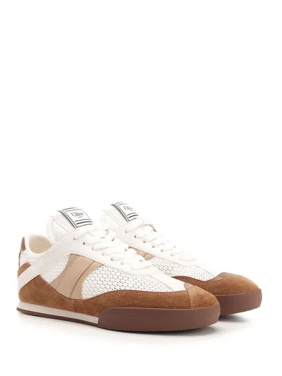 Chloé Kick Mesh And Leather Low-top Sneakers In Multi