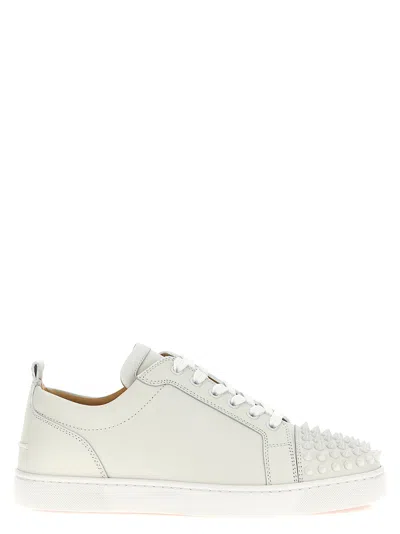 Christian Louboutin Louis Junior Spikes Cap-toe Full-grain Leather Sneakers In Multi