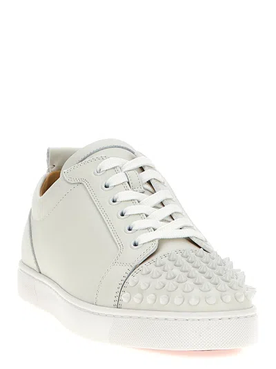 Christian Louboutin Louis Junior Spikes Cap-toe Full-grain Leather Sneakers In Multi